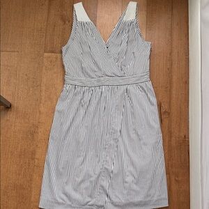 Banana Republic Gray and White Striped Dress size 14
